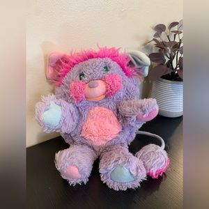 Popples Pretty Bit Purple Pink Plush Stuffed Animal Ball 8" Mattel 1986 Vintage